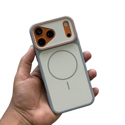 Titanium gray frosted magnetic phone case, exuding a premium feel