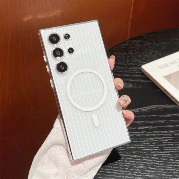 Luxury Corrugated Transparent Magnetic Phone Cases For Samsung Galaxy