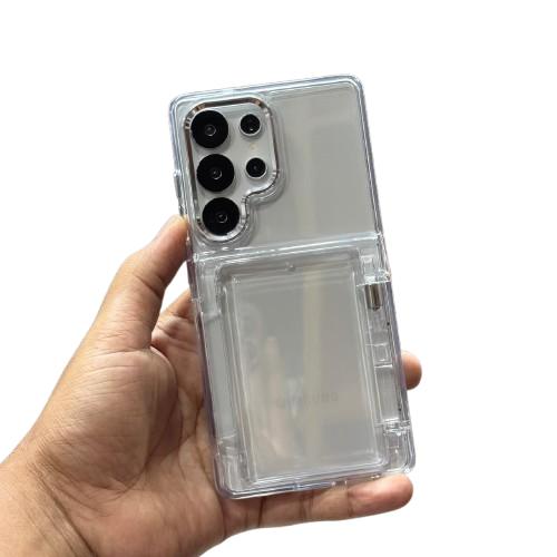 Crystal Clear Card Sold Case For Samsung Galaxy